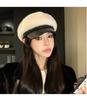 Warm Plush Octagonal Mink Fur Beret Hat Women 's Caps Winter Hats