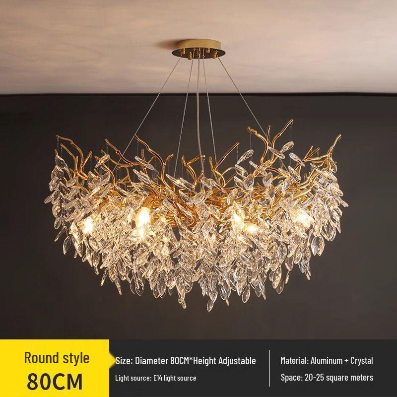 Elegant French Crystal Chandelier for Grand Duplex Living Room