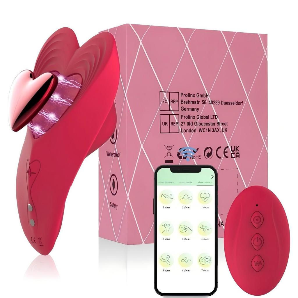 Heart-Shaped Wearable Vibrator with Remote Control & App for Women's Pleasure, Portable Adult Toy