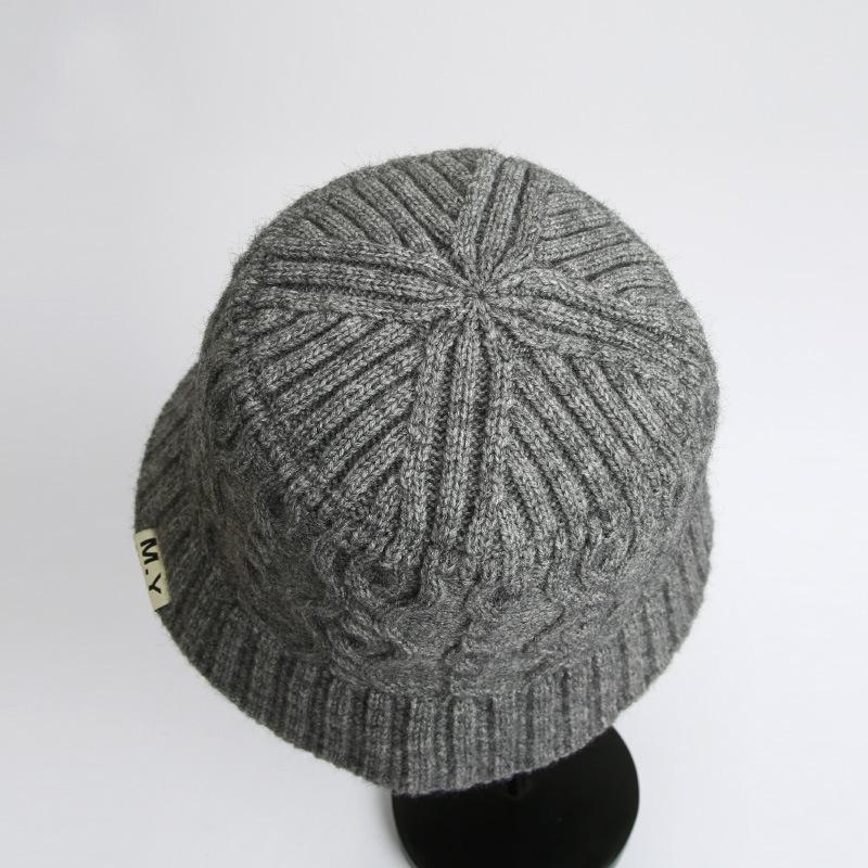 Hats for Women Autumn and Winter Basin Hat Knitted Wool Hat Fisherman Hat Warmth and Thickened Face Showing Small Pullover Hat Head Hat