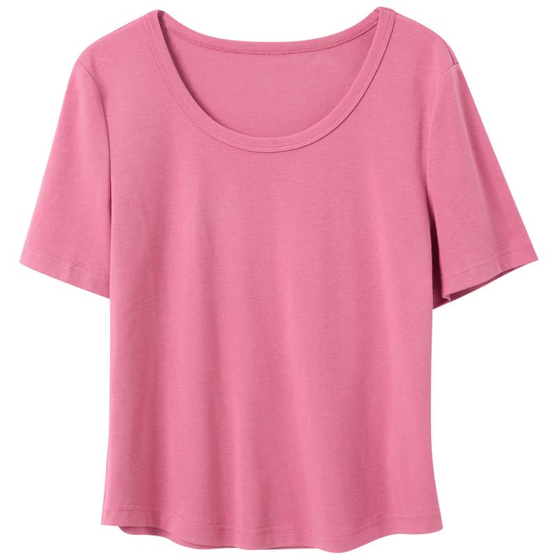 Sancai Plus Size Round Neck Ribbed Short Sleeve T-Shirt XXL