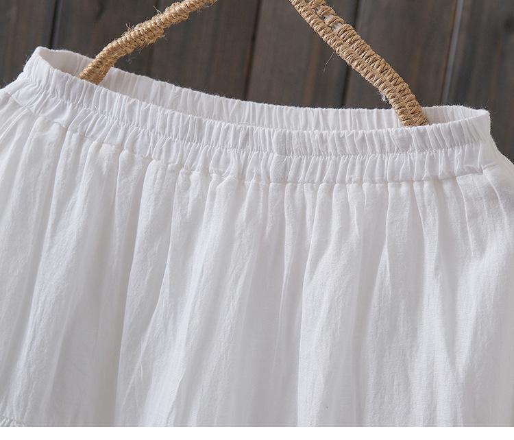 3178 Cotton Linen A-line Skirt with Retro Embroidery - Women's Spring/Summer 2026 Collection