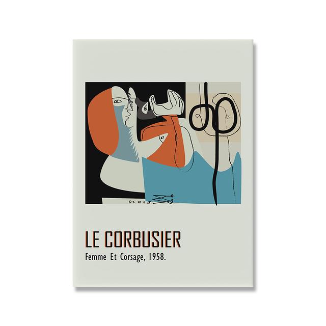 

Французский Ле Корбюзье художественная выставка плакат Винтаж женское тело абстрактный настенный принт средневековый Баухаус холст картина украшение 21cm×30cm NoFrame
