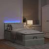 Ottoman Bed with Mattress & LEDs Light Grey 90x190 Cm Velvet