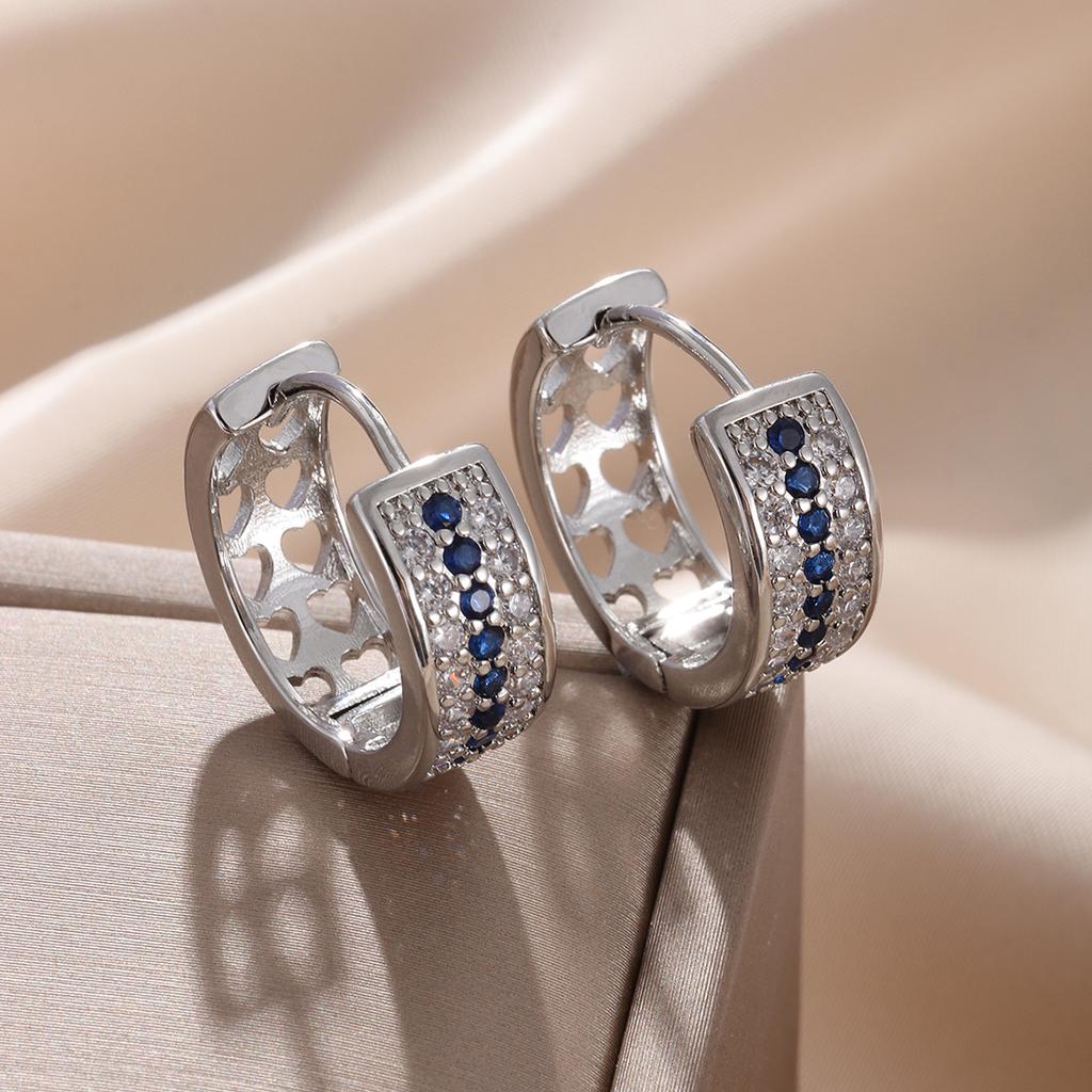 S925 Sterling Kupferstift Ohrringe Mode Creolen Weißgoldplattierte Ohrringe Nickelfreie Ohrringe