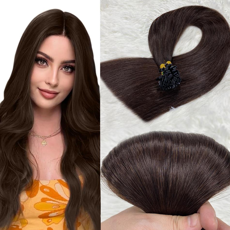 100 Percent Human Hair Flat Tip Extensions Straight Keratin Capsule Hairpieces