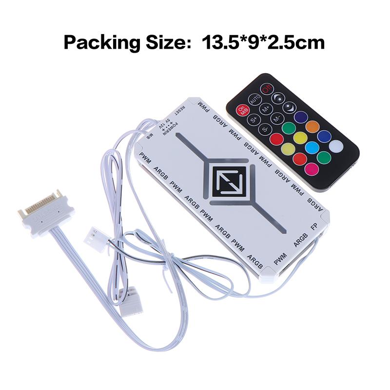 1 To 9 3 In 1 5V 3 Pin Argb Controller Cooling Fan Hub Pwm Magnetic Suction Hub With Argb Controller 5V 3 Pin For Pc Case