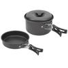 Camping Cookware Mess Kit Anti Scalding Folding Handle Camping Cooking Pans Set for Travel Outdoor Activities