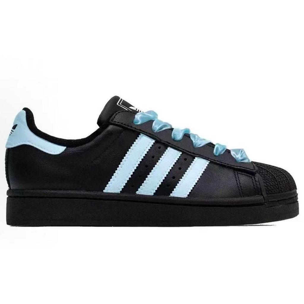 adidas Originals Superstar 2 Leder Low-Top Skateboard Schuhe Unisex Schwarz JI0097(Team2092-)