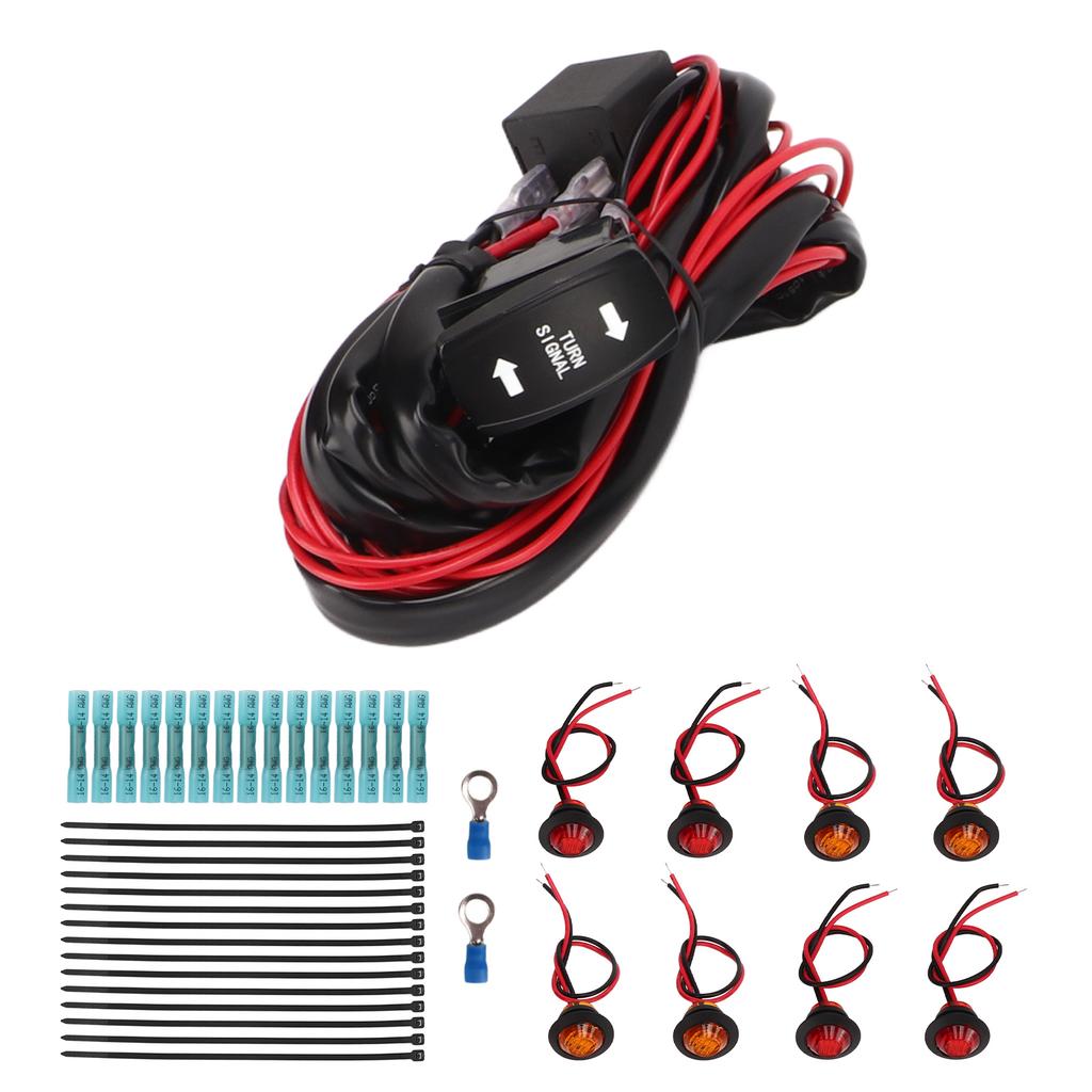UTV Turn Signal Rocker Switch ATV Street Legal Lighting Kit Turn Signal Flasher Relay Harness