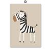Lion Tiger Elephant Giraffe Jungle Animal Nursery Wall Art Canvas Painting Posters and Prints Wall Pictures Baby Kids Room Decor