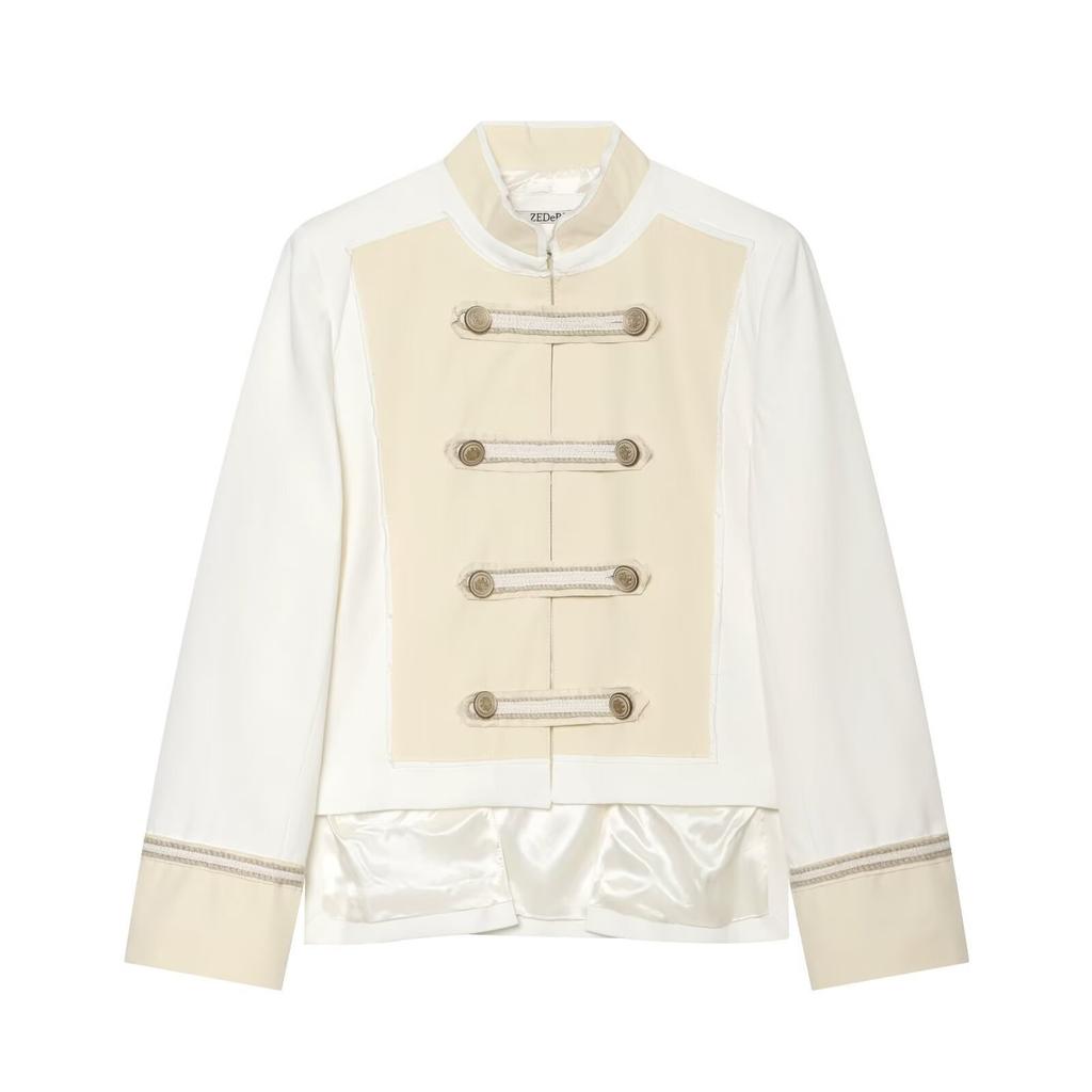 2026 Summer New European and American Cross-border Women's Fashion Street Casual Stand Collar Knot Button Jacket W018 1867