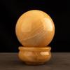 Polished Natural Yellow Topaz Crystal Ball for Feng Shui Wealth Enhancement and Kitchen Northwest Corner Decor