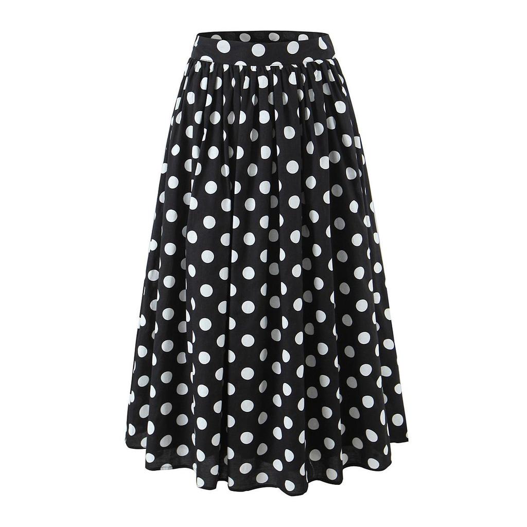 Women's 2025 Autumn/Winter Halter Polka Dot Backless Camisole & High-Waisted A-Line Skirt Set