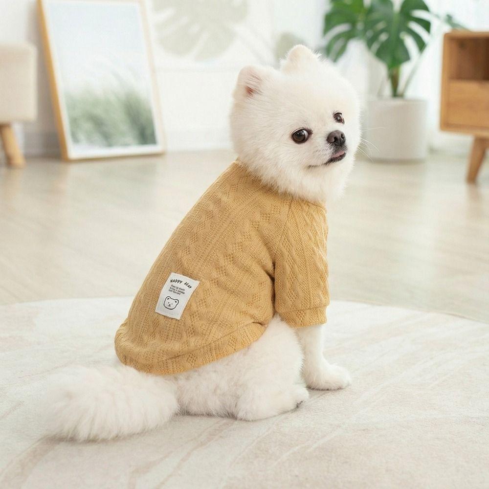 Cozy Dog Knitting Sweater Solid Color Pet Pullover Pet Apparel Pet Knitwear  Autumn Winter Season