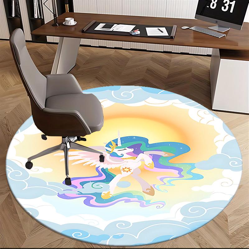 

Unicorn Fantasy Chair Mat - Round Carpet for Home Decor, Office Use, Gift Idea, Fits Various Rooms0470b 80cm by 80cm