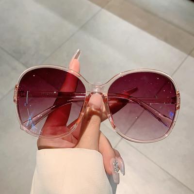 KAMMPT Women Oversized Sunglasses 2024 New In Vintage Round Gradient Outdoor Shades Stylish Ins Luxury Brand Design Sun Glasses