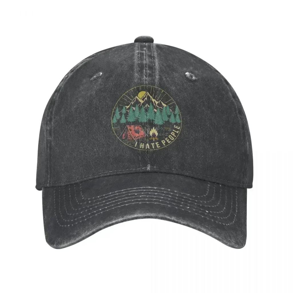 Camping Hiking I Hate People Baseball Cap Snapback Sun Hats For Men Women Humor Autism Campfire Summer Hip Hop Casquette