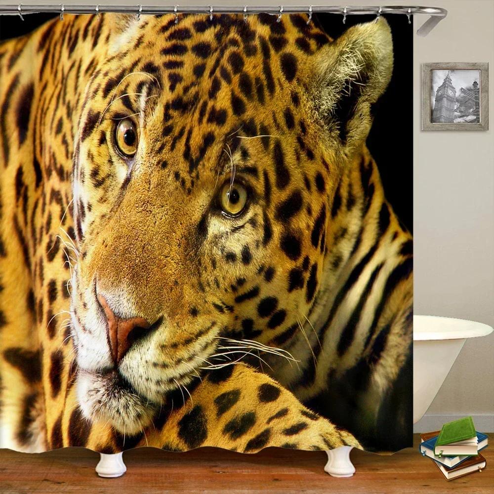 Horse Elephant Shower Curtain 3d Printing Waterproof Polyester Animals Bathroom Curtains Decoration with Hook Curtain