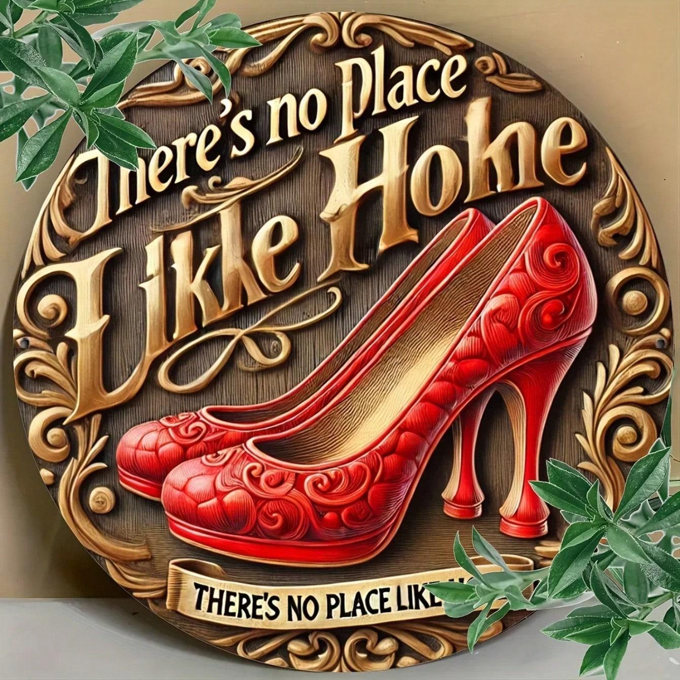 

Vintage Metal Wall Art Red High Heel Shoe Chic Living Room Decor Entryway Accent різнокольоровий