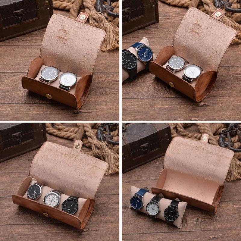 Men Watch Box Organizer Watch Pouch Bag Organizer Box Easy Carry to Travel Watch Storage Pouch Jewelry Box Cowhides