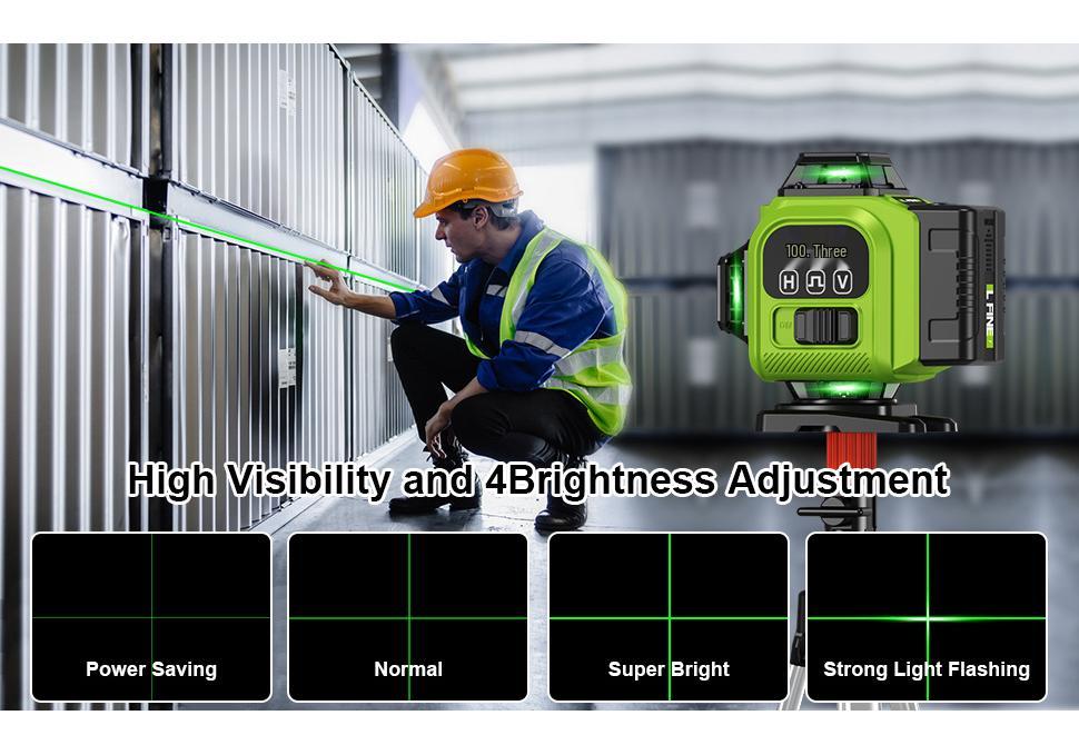 LFINE High Precision 4D 16-Line and 3D 12-Line Laser Level with Infrared