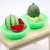 1/12 Dollhouse Simulation Iced Watermelon Cantaloupe Model Dollhouse Mini Fruits Toys Dolls House Kitchen Accessories