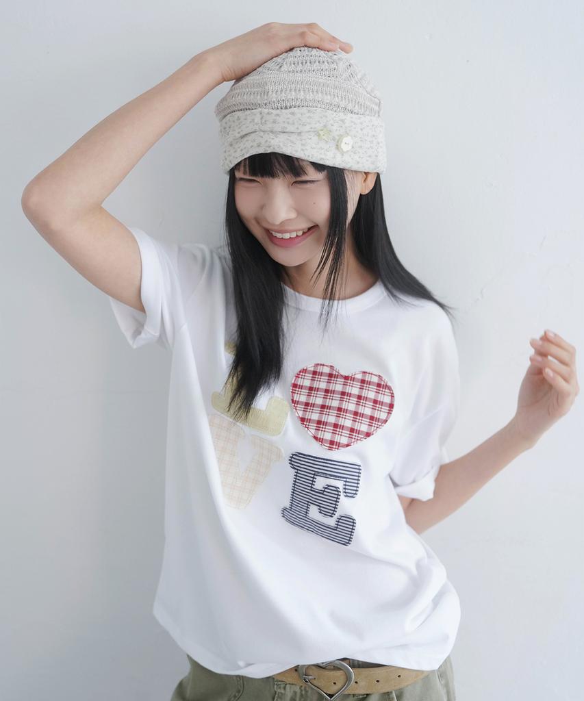 Mimdeowodeulobeu Hello World Patchwork Love T-Shirt_White