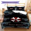 Name Custom Umbrella Corporation Pattern Bedding Set Quilt Cover Pillowcase Home Decor Gift (1 * Duvet Cover + 2 * Pillowcase, Without Core)