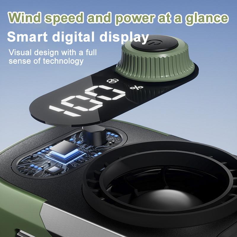 6000mAh High Speeds Outdoor Portable Waist Fan Hanging Neck Fans Multifunctional Strong Wind For Sports Courier Outdoor Working