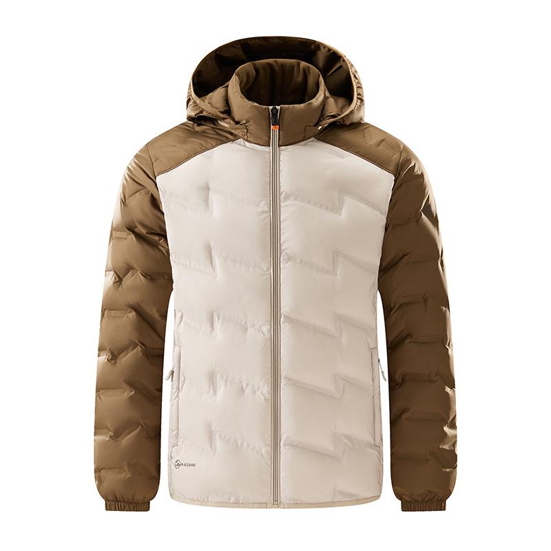 Men's & Women's Thickened Color Block Hooded Down Jacket - Autumn/Winter Outdoor Warm Outerwear