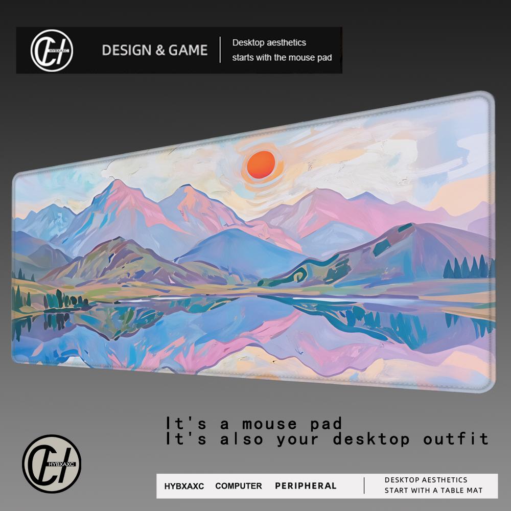 HYBXAXC Simple Oil Painting Mouse Pad Large Rubber Antislip PC Desk Accessories Mousepad for Gamer Keyboard Mats Decor Mat