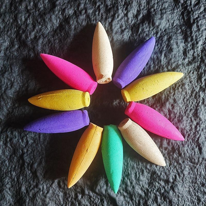 10pcs 30 Minutes Plus Natural Backflow Tower Incense Cones Lavender Jasmine Cone Incense Living Room Purified Air Home Fragrance