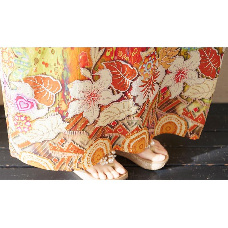 DIMANAF 2025 Summer Women Plus Size Dress Basic Casual Dress Loose Vintage Floral Printing Long Beach Dress