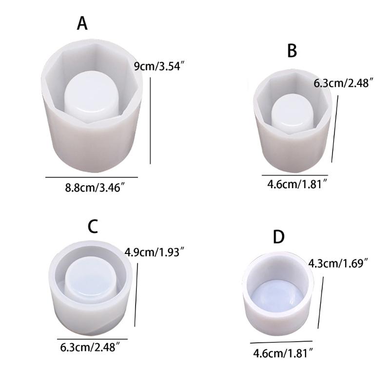Cylinder Candle Holders Molds Silicones Pen Cup Molds for Epoxy Resins Tealight Holders Pen Cup Home Party Decoration