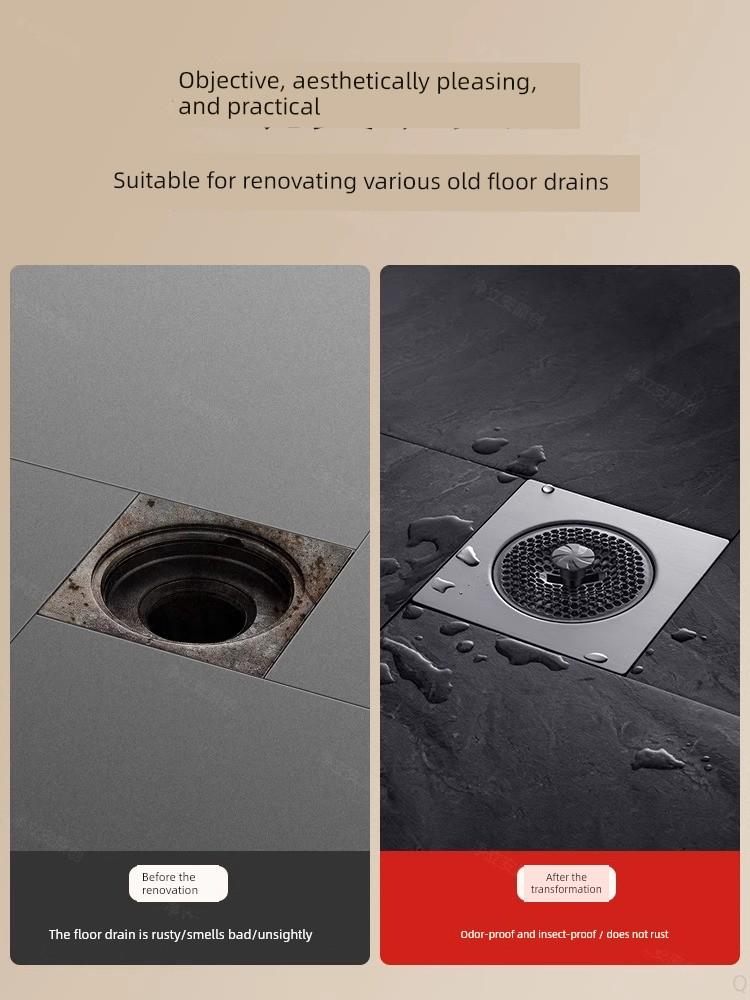 Old Floor Drain Renovation Device, Anti-Odor Device, Universal Sewer Cover for Bathroom, Anti-Odor Return Prevention, Bathroom Filter Net