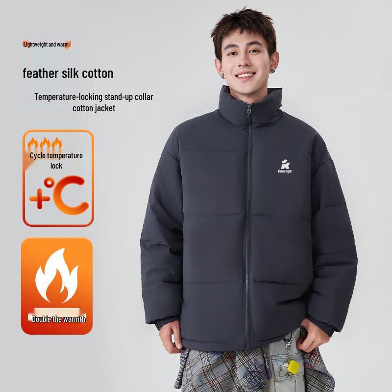 Baleno Men's Stand Collar Fleece-Lined Winter Jacket