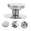 LALADEFIEE 2-Piece Replacement Pot Handles, Lid Knobs, Heat-Resistant Plastic, Boston Shape, 5.6*4*2.6cm (Silver)
