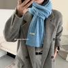 Autumn and winter warm old money style quality wool scarf women's atmosphere white soft waxy couple warm knitted scarf men