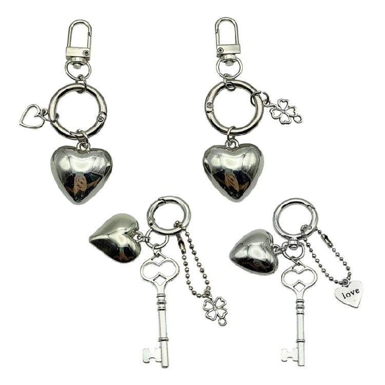 Unique Heart Shaped Keychain Mobile Phone Charm Elegant Jewelry Decoration Fashionable Accessory Portable Keychain