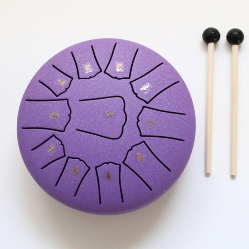 11Tone Steel Tongue Drum Small Hand Pan Drums Drumsticks Music Tambourine Drum With Accessories Instrument