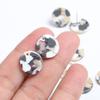 Neue Mode, Schildpatt-Steckohrringe, Acetat-Acryl-Steckohrringe für Damen, Runde Kreisstecker, Boho, Ohrring-Komponenten, 15mm