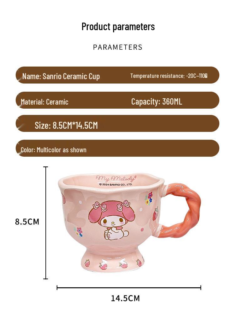 Sanrio Hello Kitty Birthday Mug - Cute Gift for Girlfriend, Souvenir Couple Water Cup
