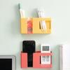 2 In 1 Wall-Mounted Mobile Phone Remote Control Storage Box Multifunctional Punch-Free Storage Rack Wall Debris Storage Holders