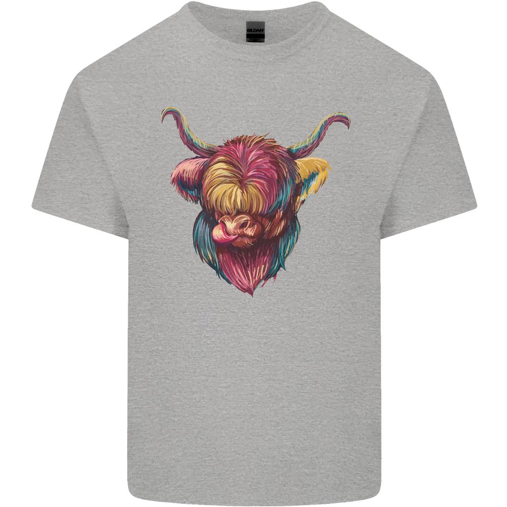 Colourful Highland Cow Unisexs Light Cotton TShirt