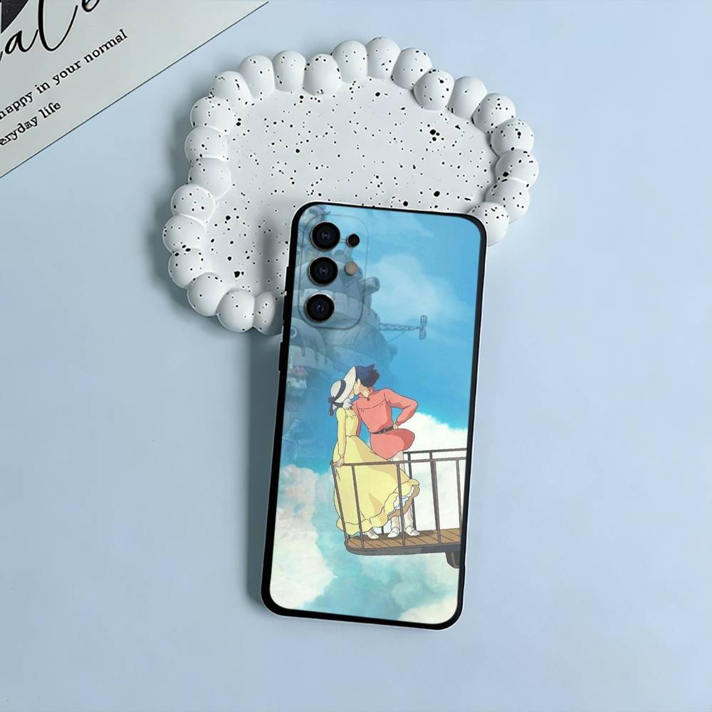 H-M-C-Howl's -Moving- Castle Black Soft Silicone Phone Case for Samsung S25, S24, S21, S22, S23, S30, Ultra, S20, Plus, FE, Lite