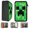 Minecraft Three-Compartment Pencil Case With Equipment For A Boy Game