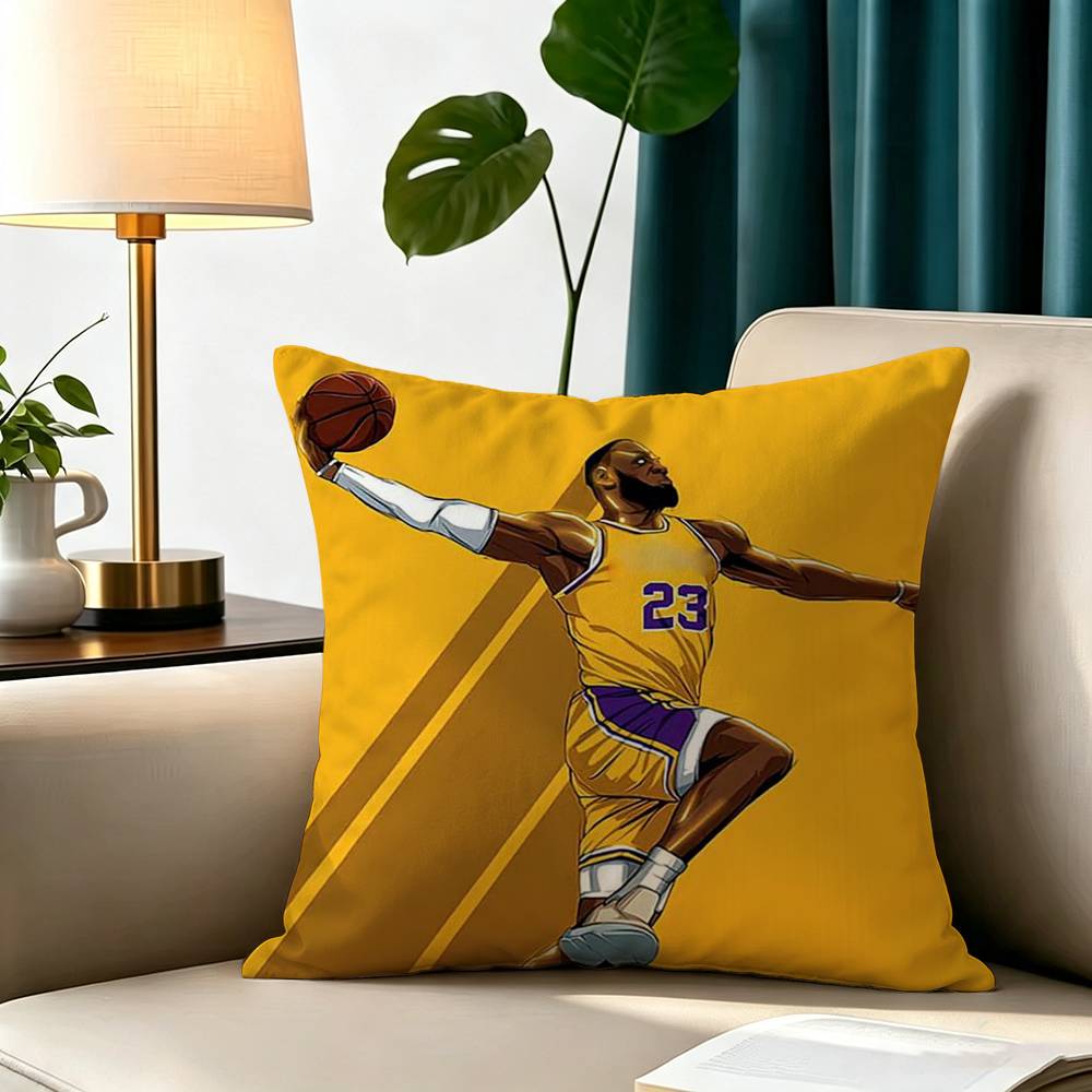 Basketball 23 Lebron j-James Pillow Case Square Double-Sided Sofa Cushion Cover Bedroom Bedside Pillow