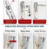 Universal Stainless Steel Indoor Door Lock Adjustable Wooden Door Handle for Bedroom Security Tamper-Free Household Safety