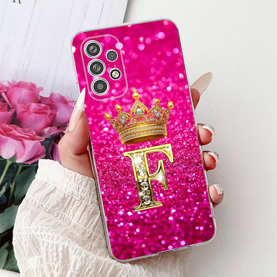 For Samsung Galaxy A23 A33 A53 A73 5G Case New Crown Letters Cover Soft Silicone Case For Samsung A23 A 33 73 Galaxy A53 5G Bags
